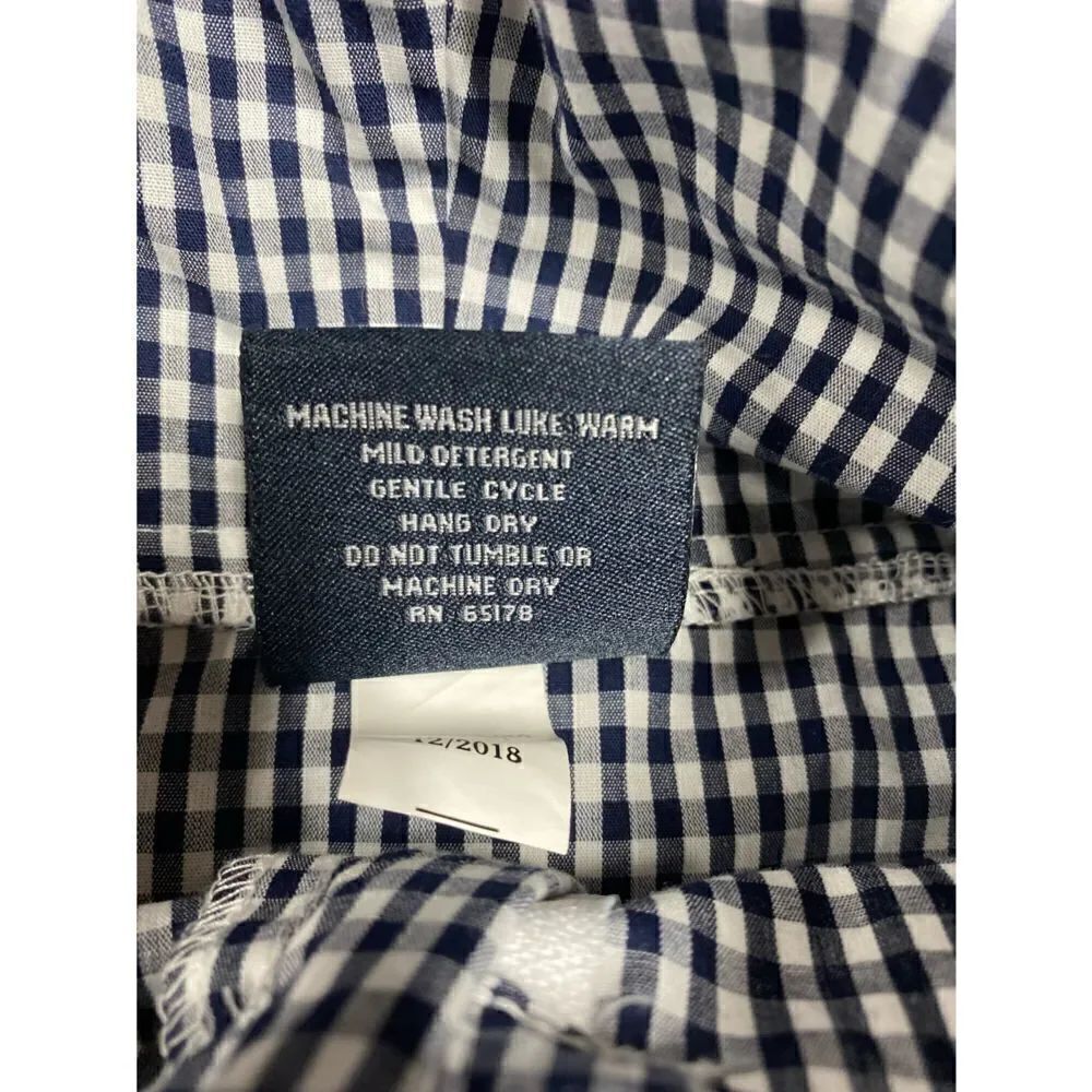 Charles Rivers White & Navy Checked 3/4 Zip Pullover Hooded Windbreaker Size M - Picture 6 of 6